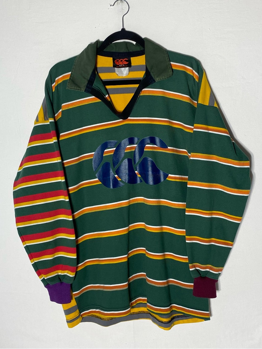 Vintage 90s Canterbury of New Zealand Uglies Striped Rugby Shirt XL Big Logo